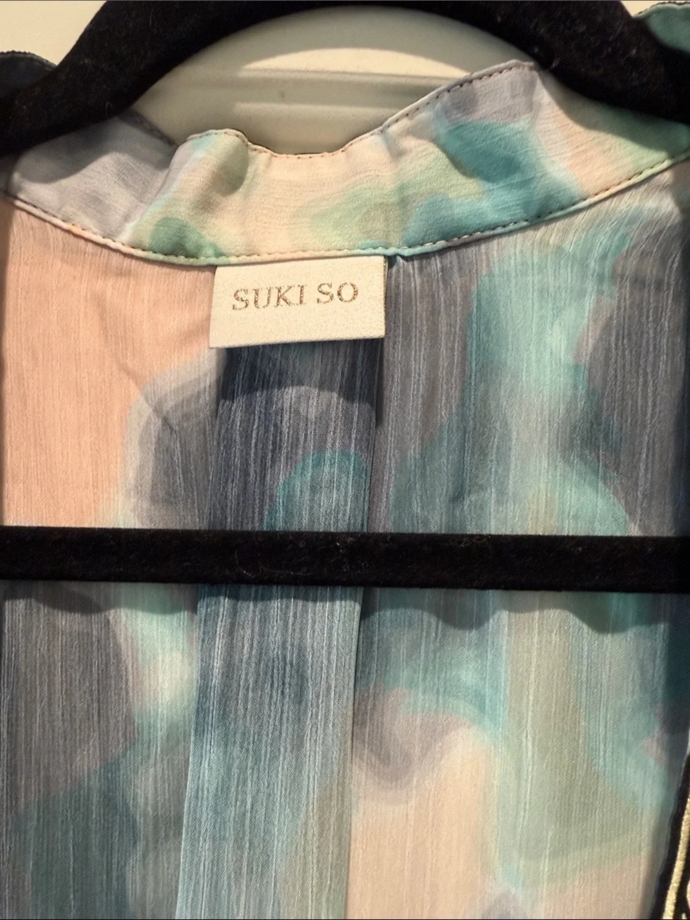 Tie-Dye Kimono Wrap in Teal, Navy & Blush